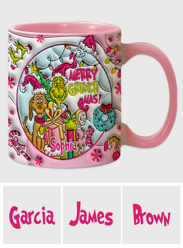 Personalized Merry Grinchmas Accent Mug Custom Name Holiday Gift