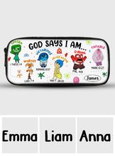 Load image into Gallery viewer, Personalized God Says I Am Pencil Case with Custom Name Gift for Kids
