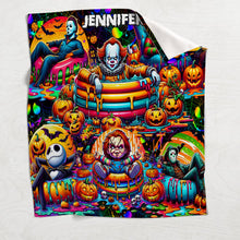 Load image into Gallery viewer, Personalized Halloween Blanket Custom Name Cozy Gift for Friends
