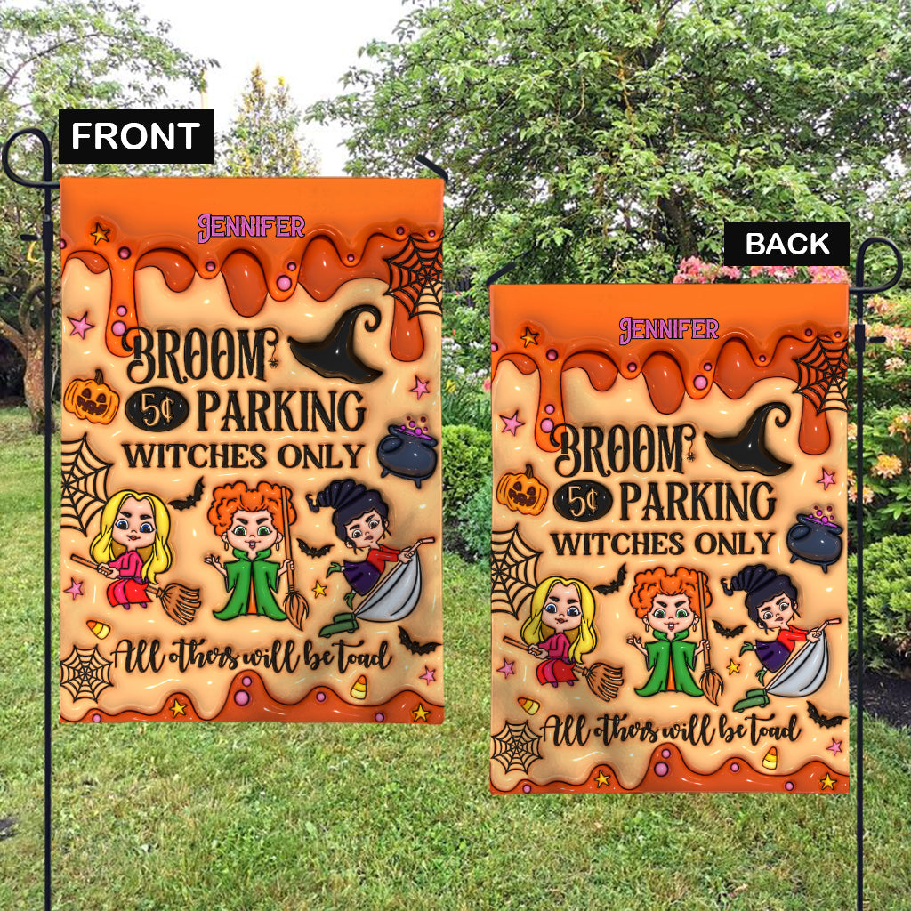 Personalized Witches Garden Flag Halloween Decoration Custom Name
