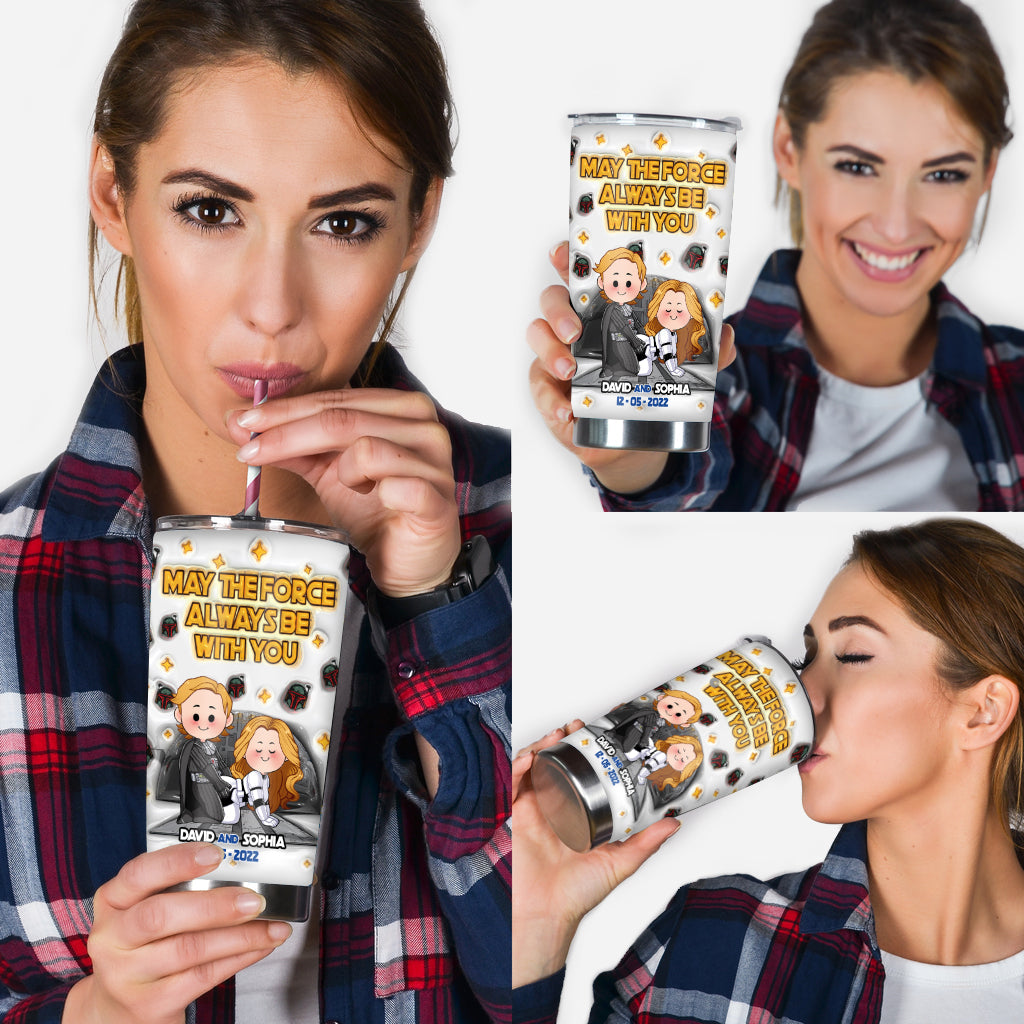Personalized Star Wars Tumbler with Custom Names for Couples