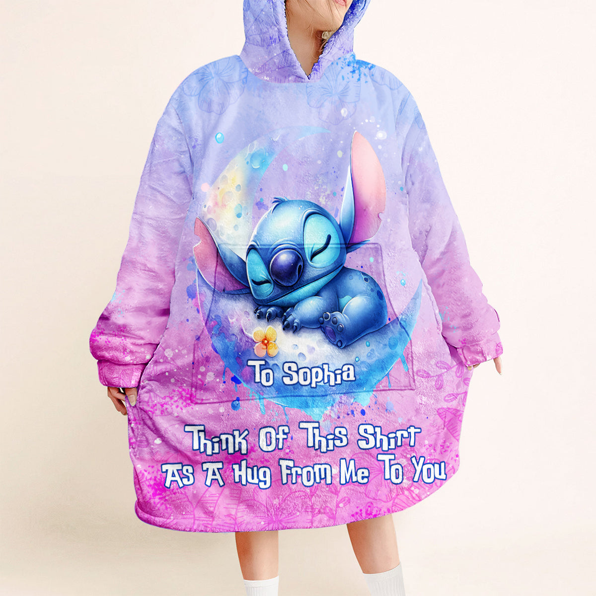 Personalized Ohana Blanket Hoodie Custom Gift for Her