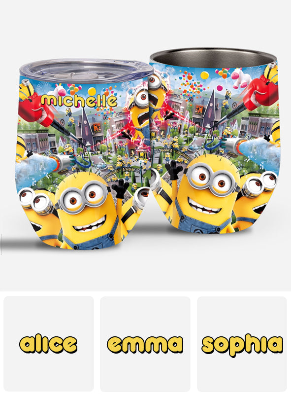 Personalized Minions Wine Tumbler Custom Name Gift Idea