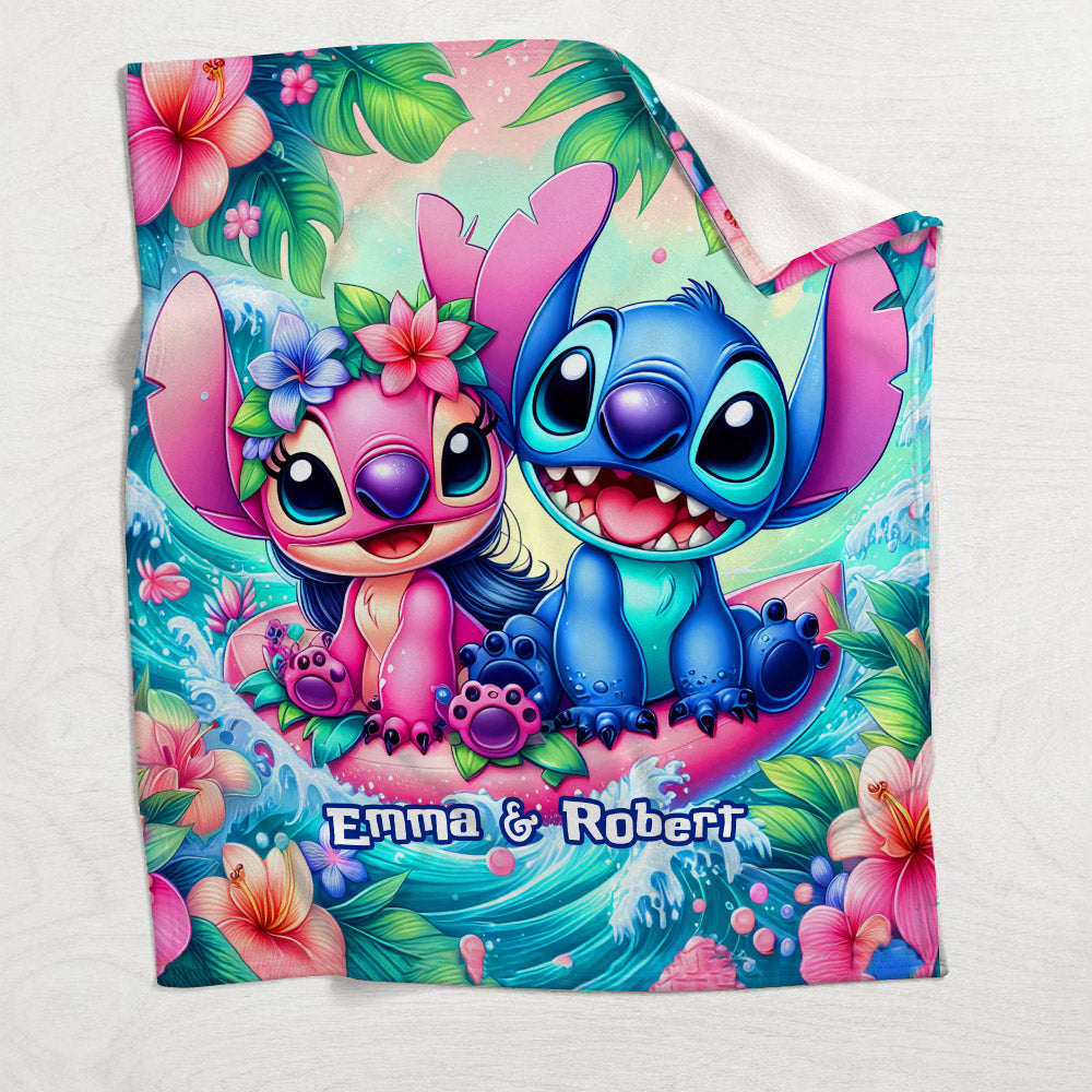 Personalized Ohana Blanket Custom Name Gift for Couples