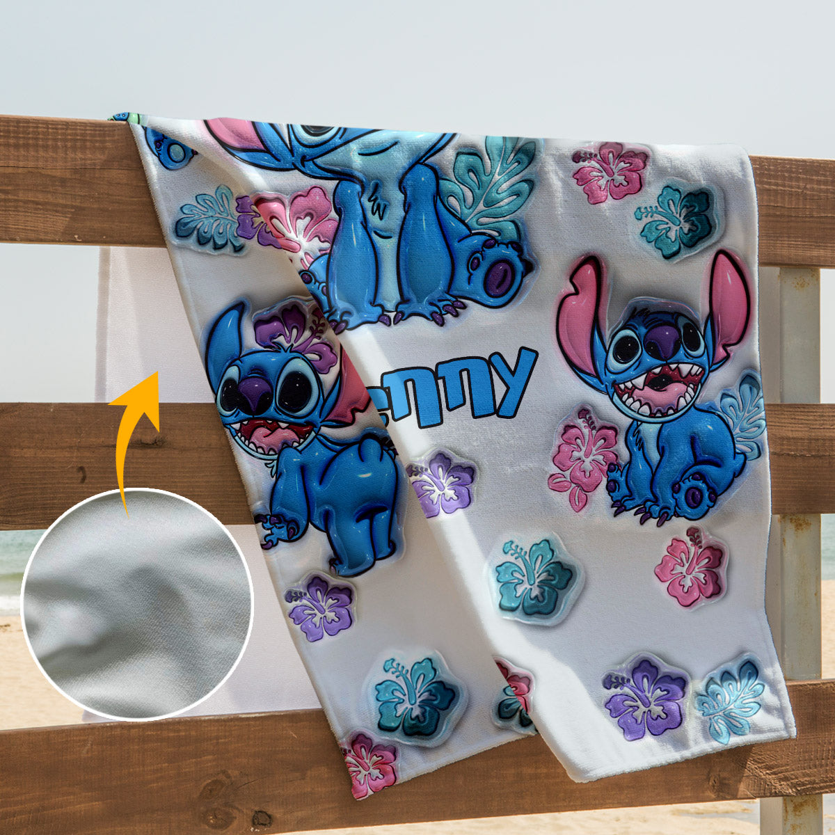 Personalized Ohana Beach Towel Custom Name Gift for Family
