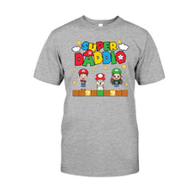 Load image into Gallery viewer, Personalized Super Daddio T-shirt &amp; Hoodie Gift for Dad
