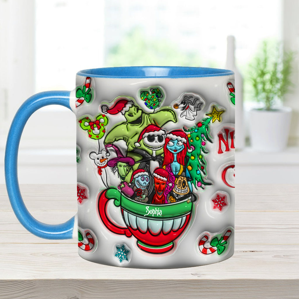 Personalized Merry Grinchmas Accent Mug with Custom Name for Holiday Gifts