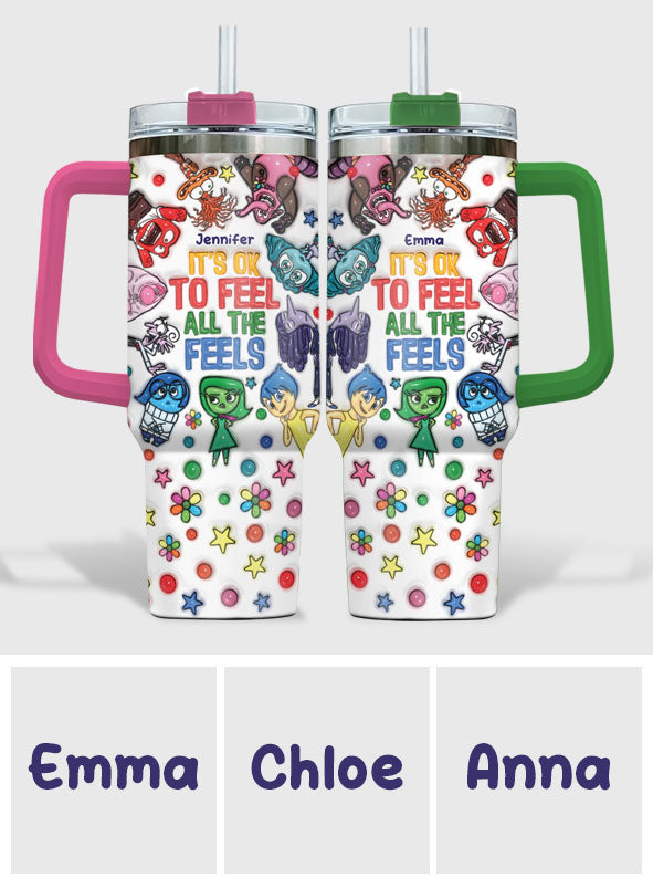 Personalized Insulated Tumbler with Handle - Custom Name Gift for Kids