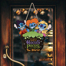 Load image into Gallery viewer, Personalized Hocus Pocus Ohana Custom Wood Sign for Halloween
