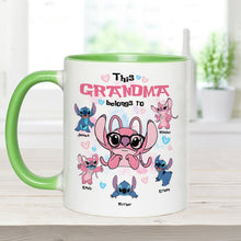 Load image into Gallery viewer, Personalized Accent Mug This Grandma Belongs To Custom Name Gift
