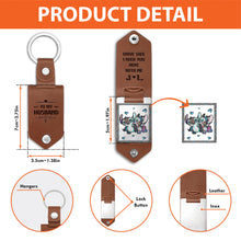 Load image into Gallery viewer, Personalized Ohana Leather Photo Keychain Gift for Couple
