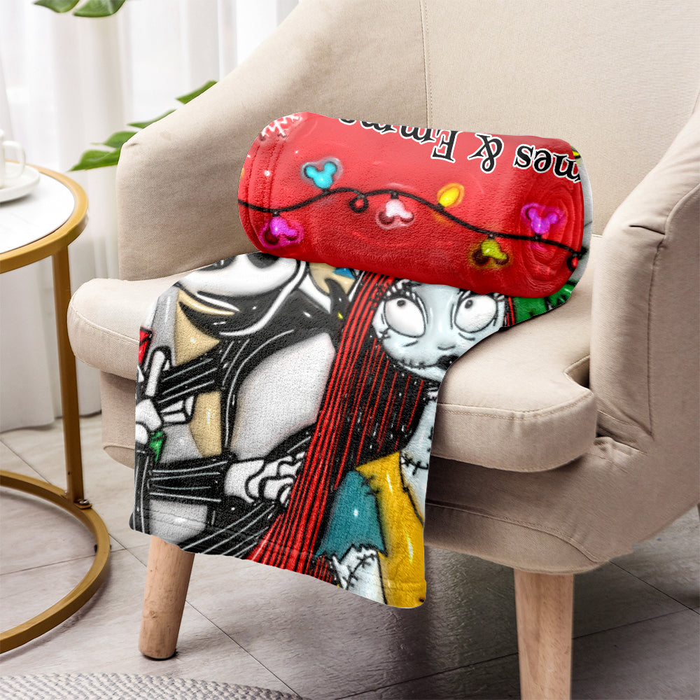Personalized Nightmare Before Christmas Blanket Custom Name Gift