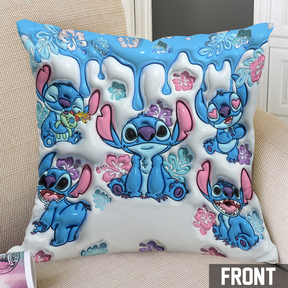 Personalized Throw Pillow with Ohana Design for Family Gift