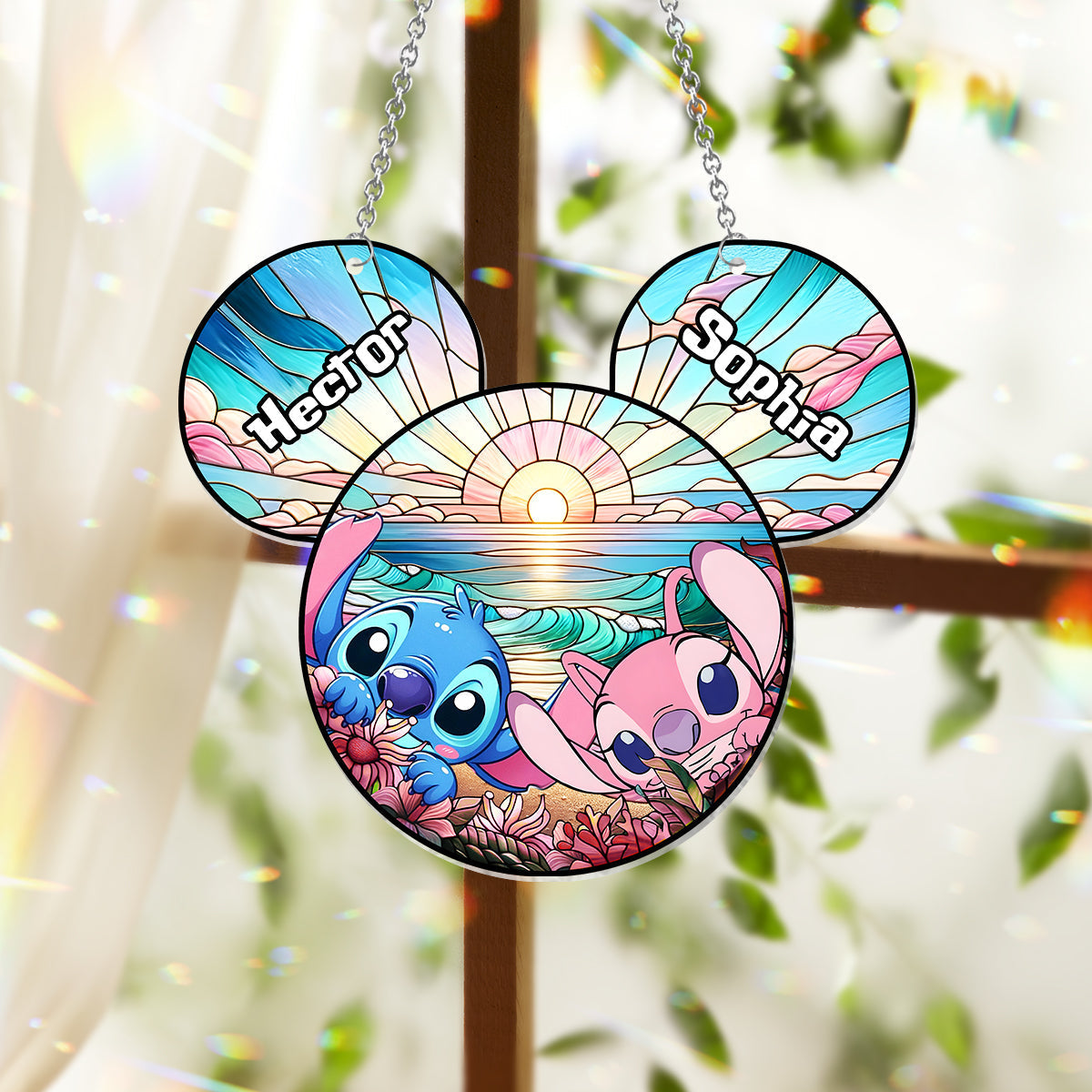 Personalized Ohana Suncatcher Ornament Custom Names Gift