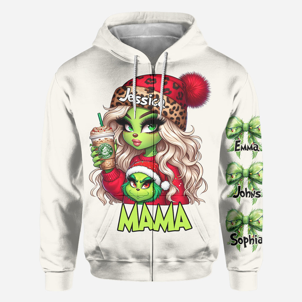 Personalized Grinchy Christmas All Over Shirt Gift for Mom