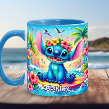Load image into Gallery viewer, Personalized Ohana Accent Mug Custom Name Tropical Gift
