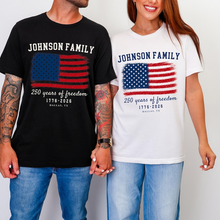 Load image into Gallery viewer, Personalized 4th of July Family Name T-Shirt Custom Design
