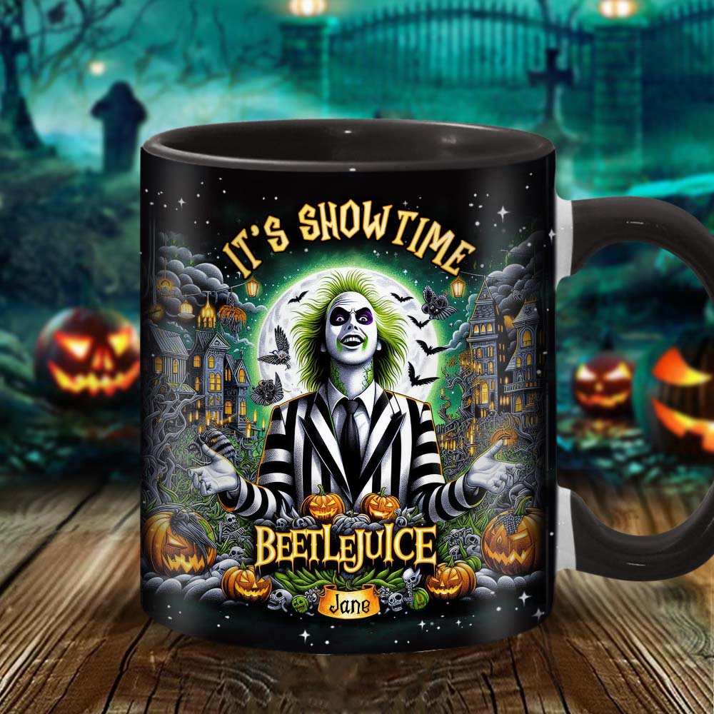 Personalized Beetlejuice Accent Mug Custom Name Gift for Halloween