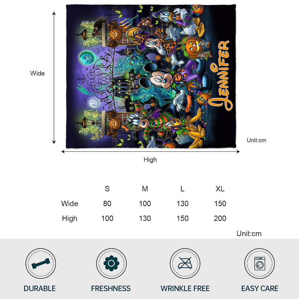 Personalized Halloween Blanket Custom Name Cozy Gift