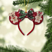 Load image into Gallery viewer, Personalized Christmas Mouse Ears Ornament Custom Name Gift

