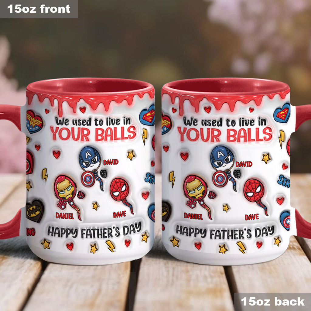 Personalized Superhero Accent Mug Custom Name Gift for Dad