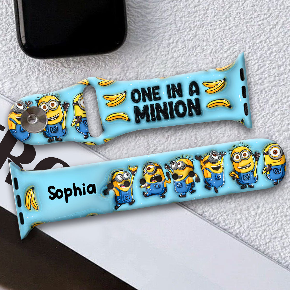Personalized Silicone Apple Watch Band One In A Minion Gift