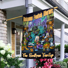 Load image into Gallery viewer, Personalized Halloween Mouse House Flag with Family Name
