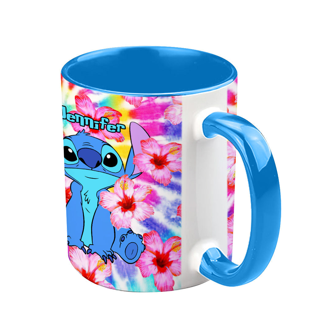 Personalized Tie Dye Accent Mug with Name for Birthday or Christmas
