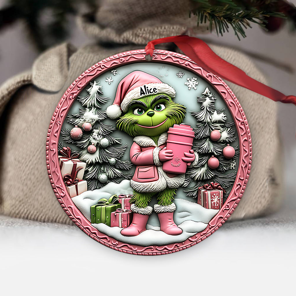 Personalized Grinch Christmas Ornament Custom Name Gift