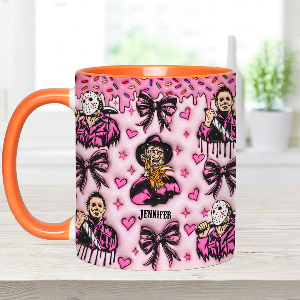 Personalized Pink Halloween Accent Mug with Custom Name