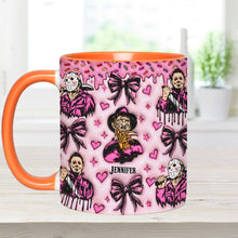 Load image into Gallery viewer, Personalized Pink Halloween Accent Mug with Custom Name
