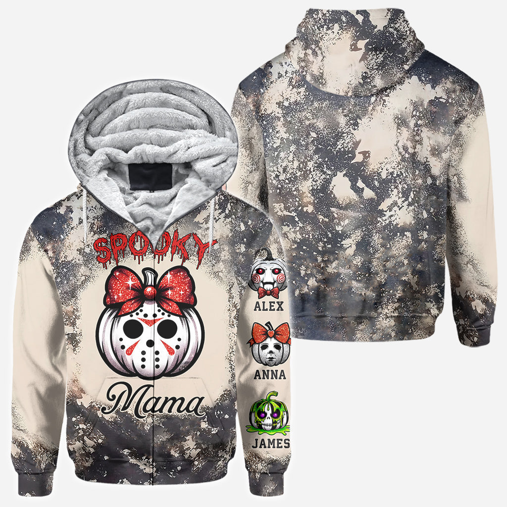 Personalized Spooky Mama All Over Shirt for Mom | Custom Name Gift