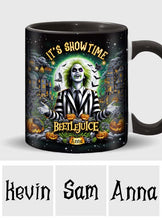 Load image into Gallery viewer, Personalized Beetlejuice Accent Mug Custom Name Gift for Halloween
