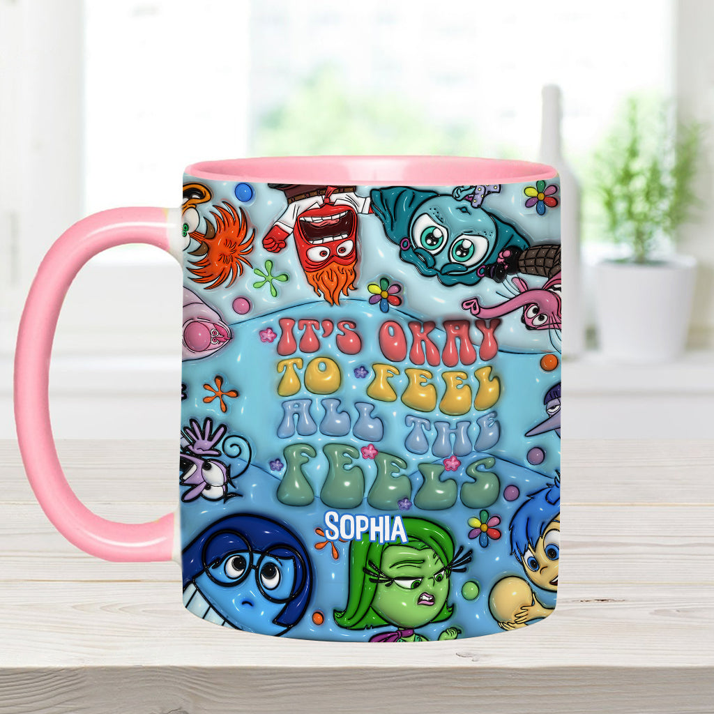 Personalized Ceramic Accent Mug 'It's Okay To Feel All The Feels' Gift for Kids