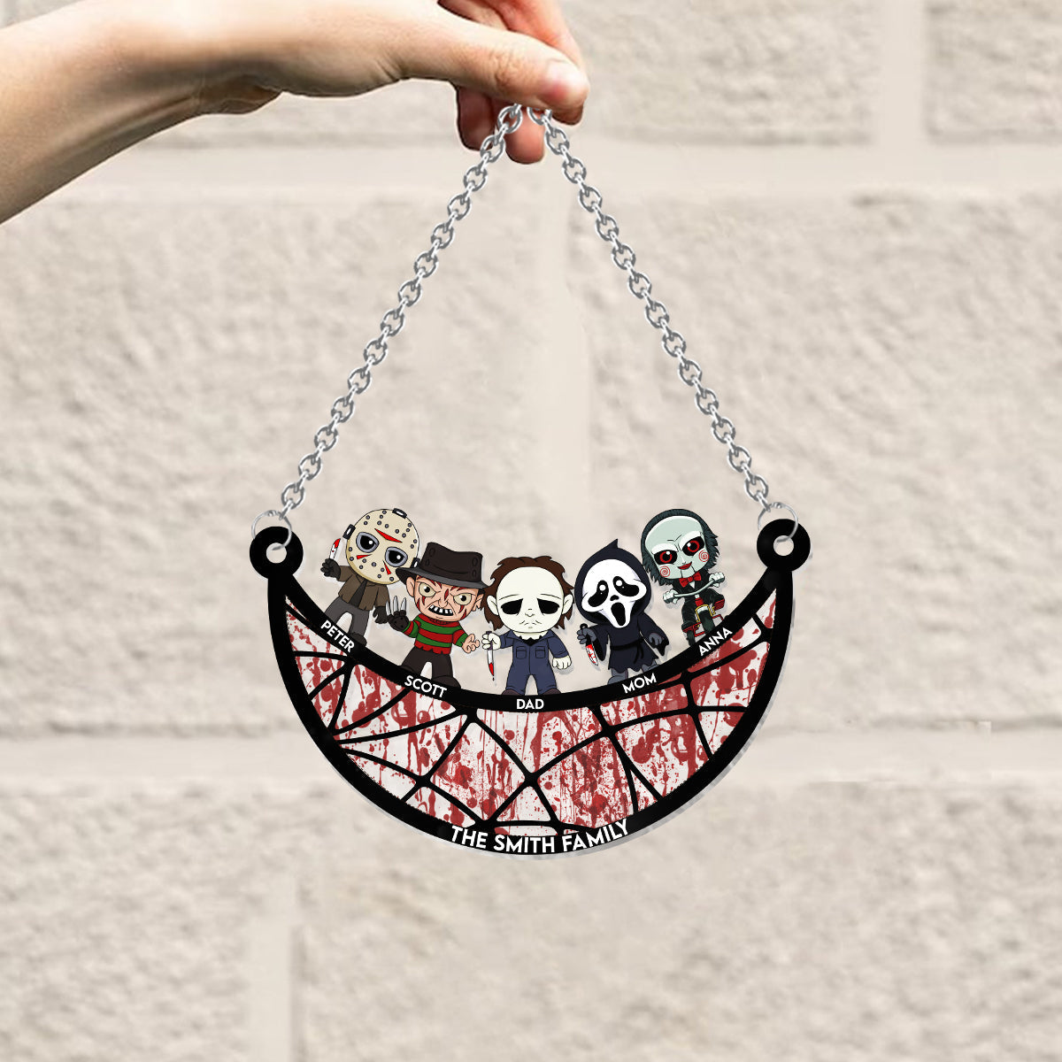 Personalized Scary Movies Suncatcher Ornament for Family Gift
