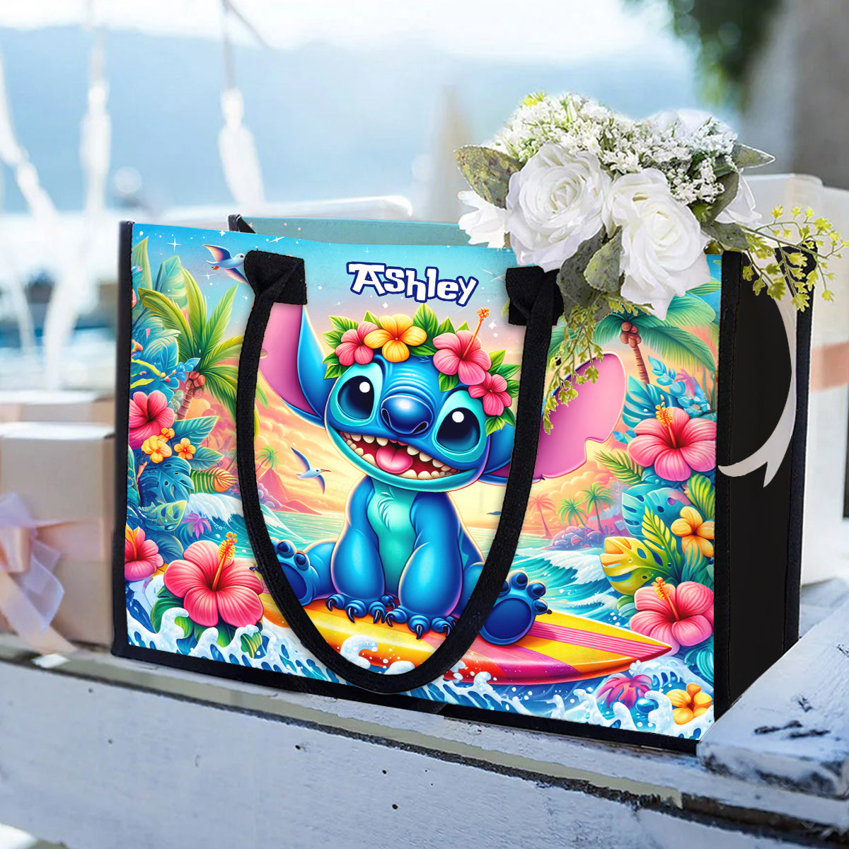 Personalized Ohana Canvas Tote Bag for Mom Beach Gift