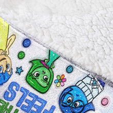 Load image into Gallery viewer, Personalized Hoodie Blanket with Feelings Design for Kids
