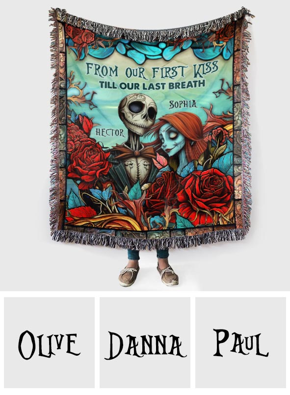 Personalized Woven Blanket Custom Couple Design Gift for Christmas
