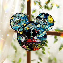 Load image into Gallery viewer, Personalized Mouse Couple Suncatcher Ornament for Animal Lovers
