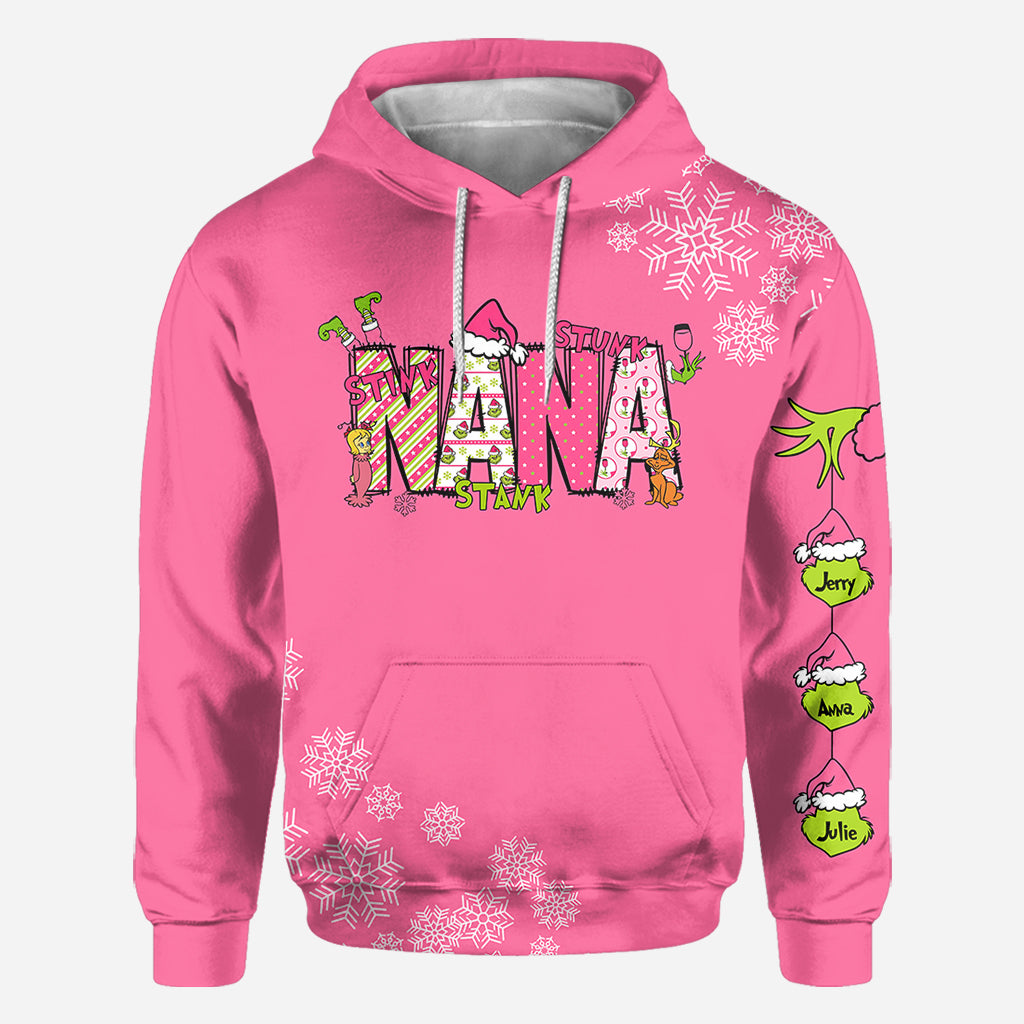 Personalized Grinchy Grandma Christmas All Over Shirt for Grandma