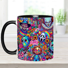 Load image into Gallery viewer, Personalized Colorful Horror Accent Mug with Custom Name - Perfect for Halloween
