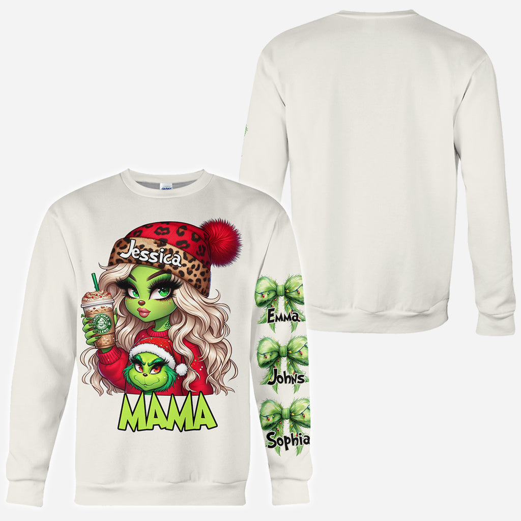 Personalized Grinchy Christmas All Over Shirt Gift for Mom