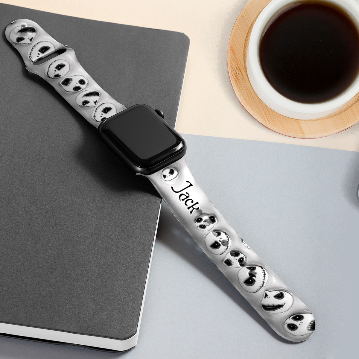 Personalized Nightmare Before Coffee Apple Watch Band for Fans