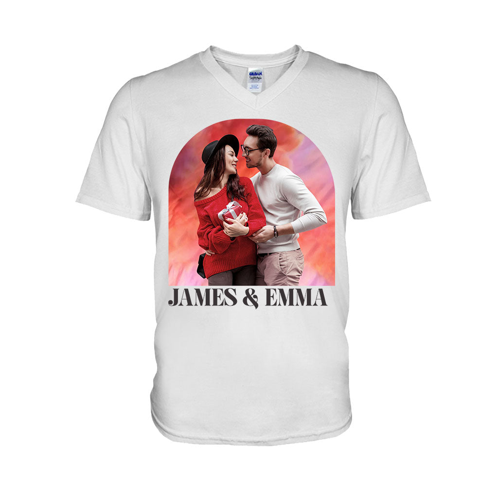 Personalized Couple T-shirt & Hoodie Custom Names Gift for Valentine’s Day