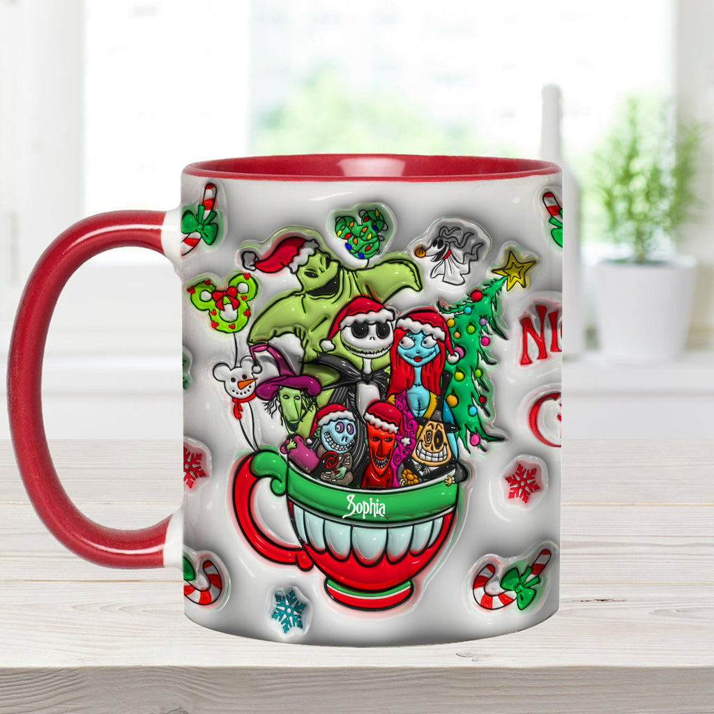 Personalized Merry Grinchmas Accent Mug with Custom Name for Holiday Gifts