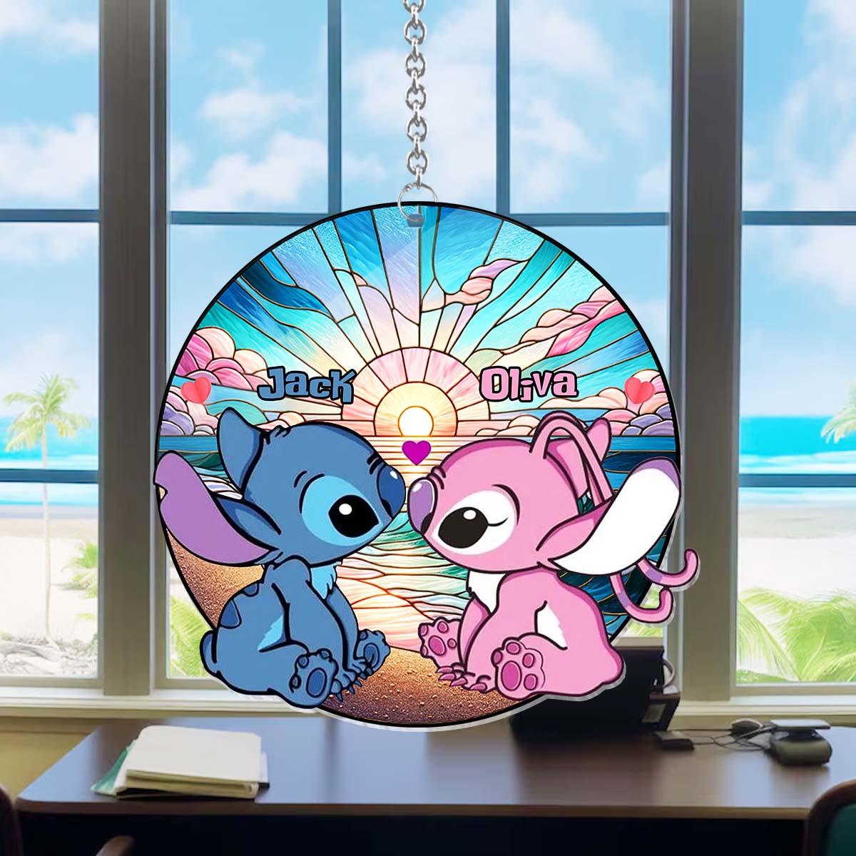 Personalized Suncatcher Ornament Custom Name Ohana Gift