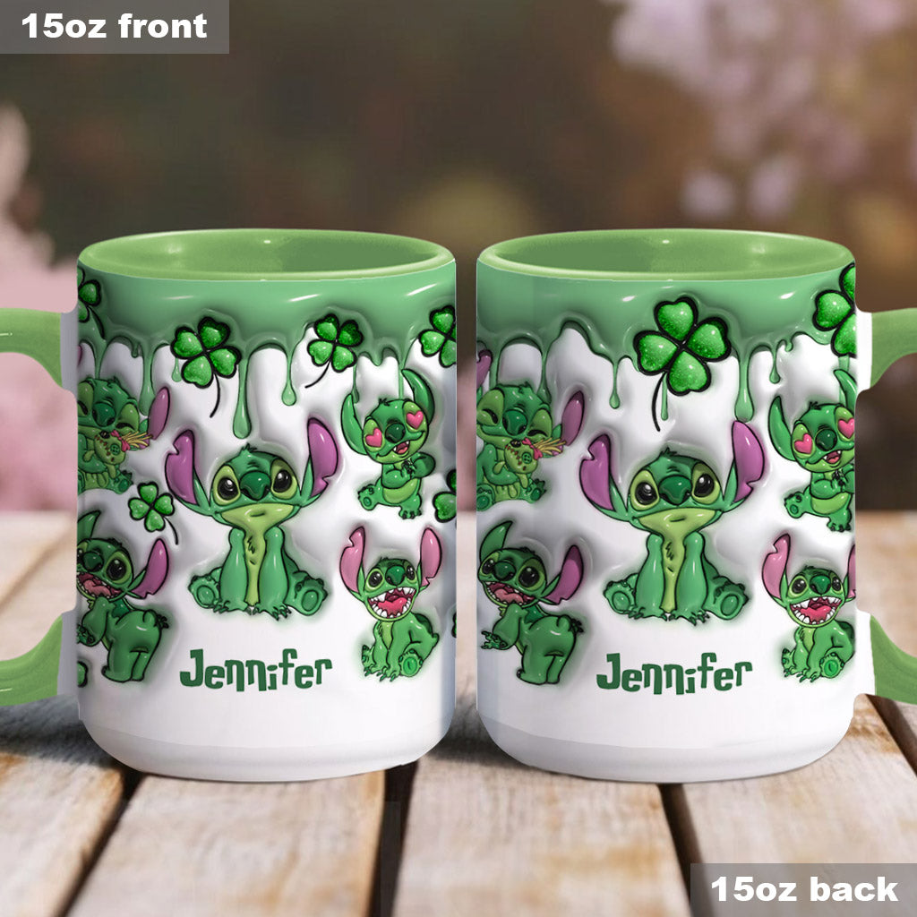 Personalized Lucky Shamrock Accent Mug Custom Name Gift
