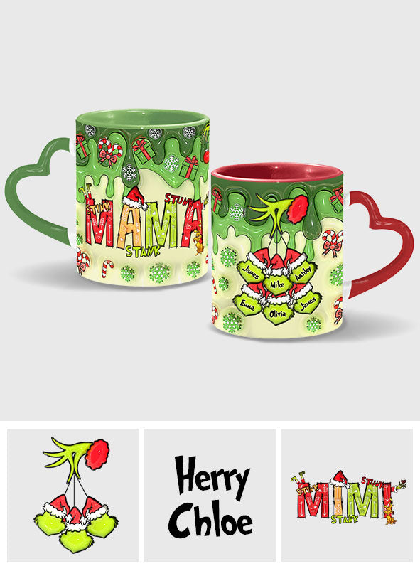 Personalized Heart Handle Mug Custom Name Gift for Mom