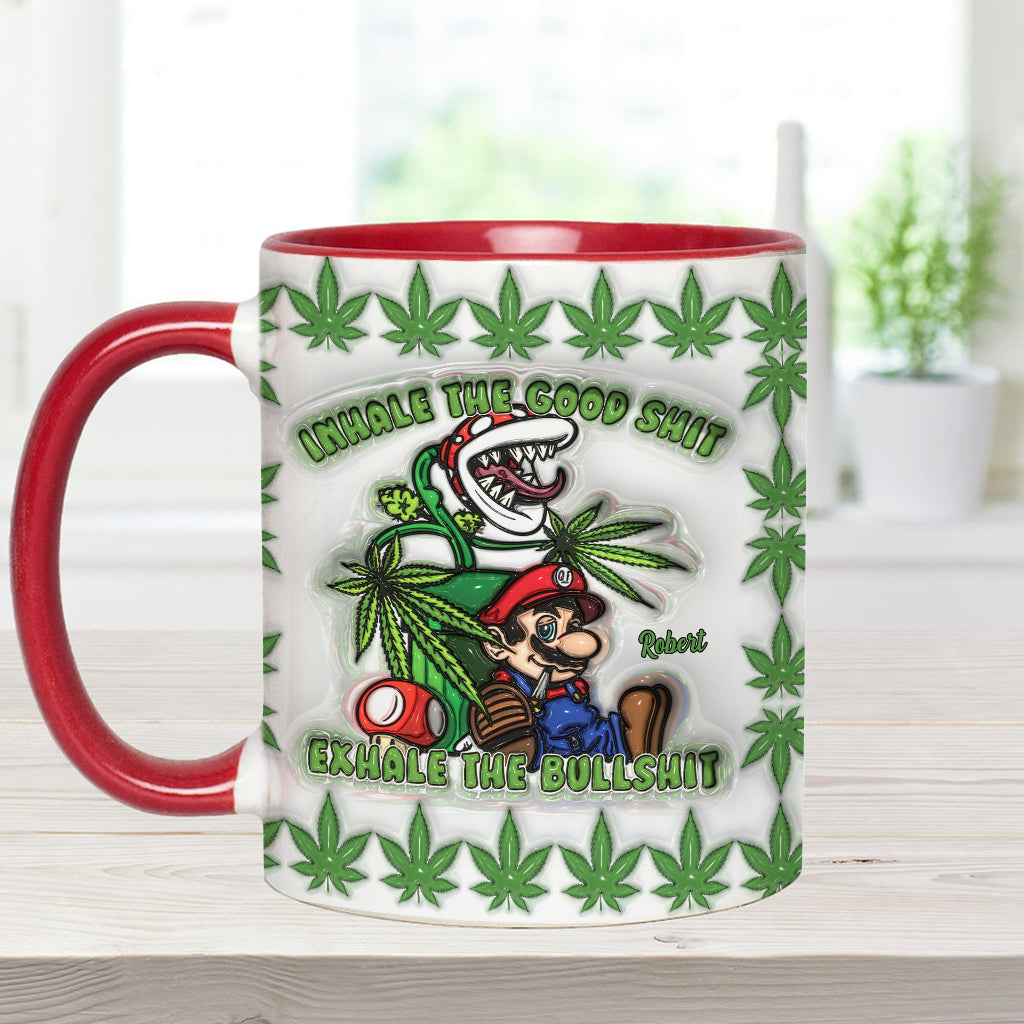 Personalized Weed Accent Mug Inhale the Good Sh*t Gift
