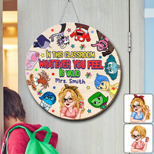 Load image into Gallery viewer, Personalized Classroom Round Wood Sign Custom Name Gift for Teacher
